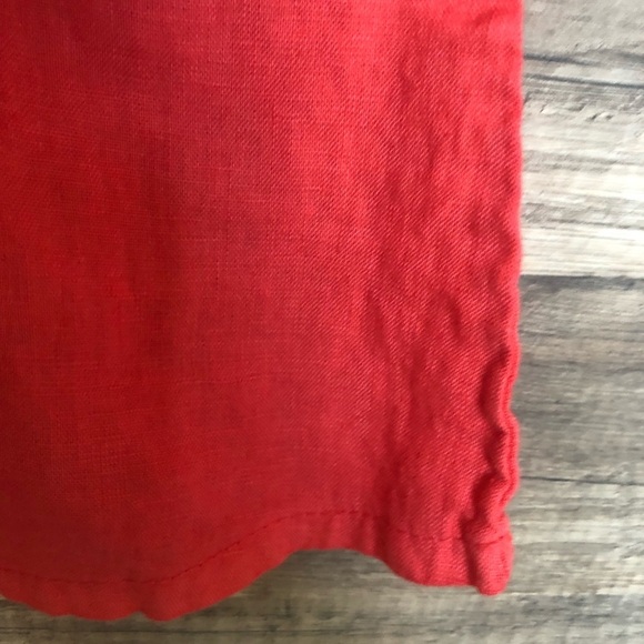 Italian Linen  Coral Pink  Top with Lace Sleeves Medium - Picture 6 of 8